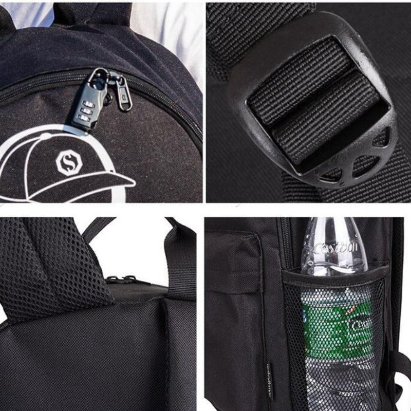 Men's Luminous USB Charging Anti-Theft Backpack