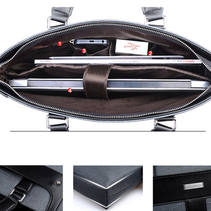 Leather Soft Handbag Volume Business Briefcase For Men