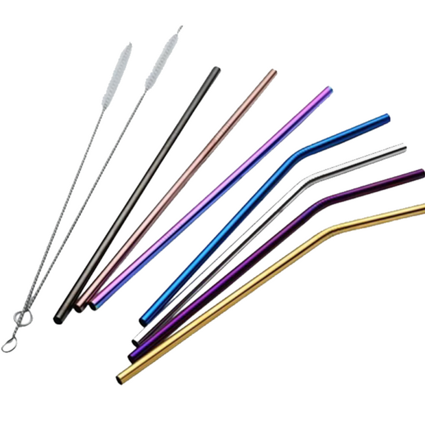 Stainless Steel Straight or Bent Straws (4- or 8-Pack) - BFCM