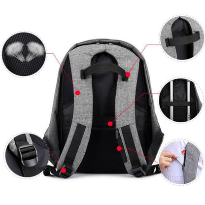 The Solid Anti-Theft Unisex USB Backpack