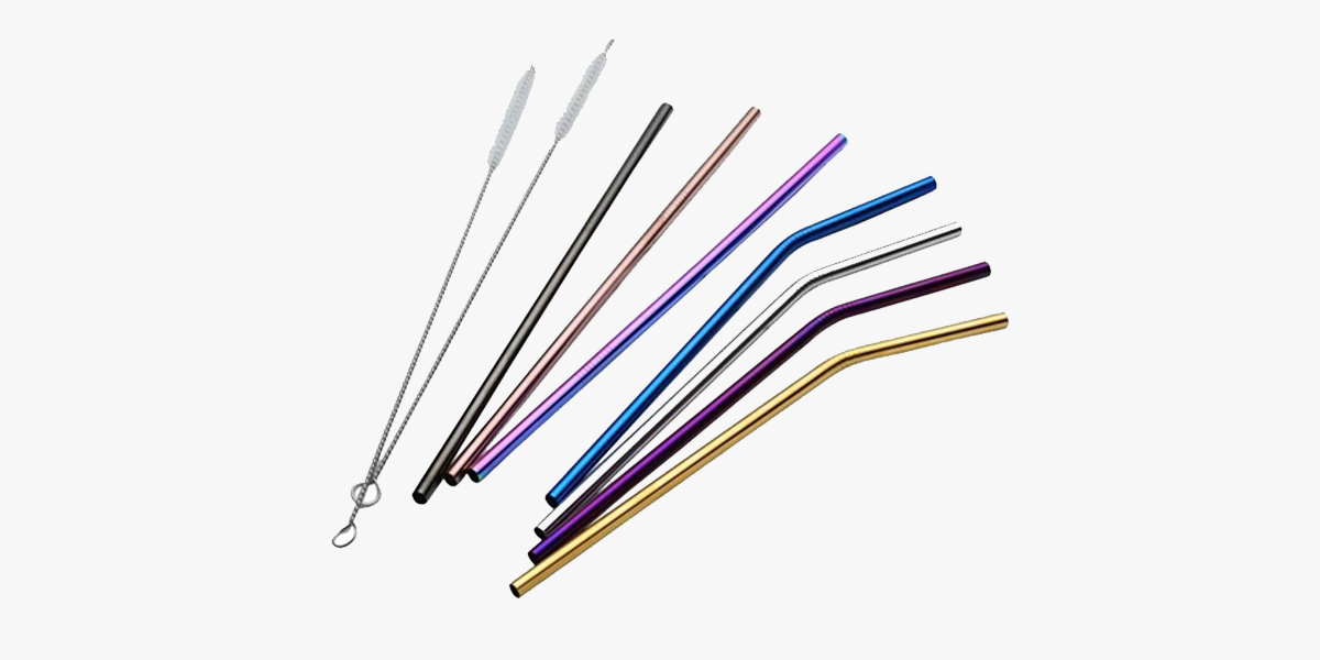 Stainless Steel Straight or Bent Straws (4- or 8-Pack) - BFCM